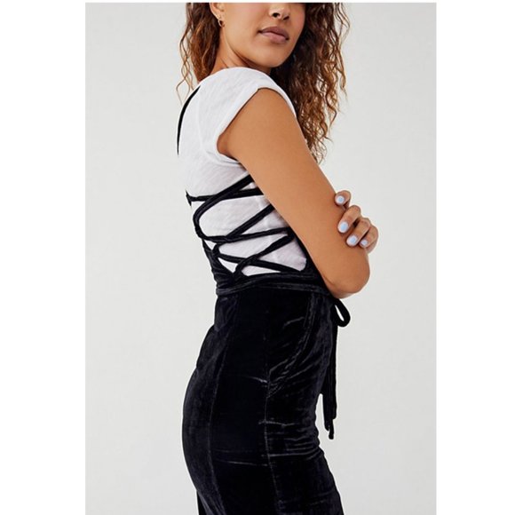 NWOT Free People 90's Forever Overalls black - Picture 3 of 8